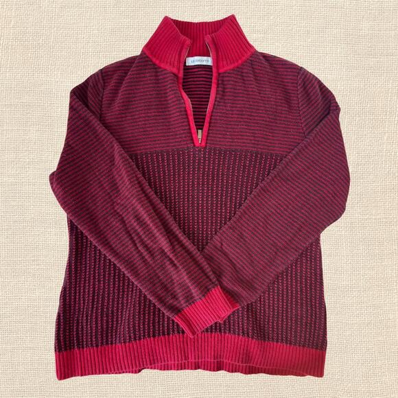 Burgundy and Red Striped Pullover - Picture 1 of 5